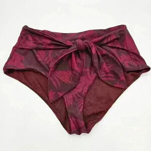 Maroon and Black Bikini Bottoms